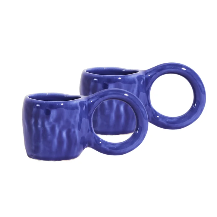 Petite Friture - Donut Espresso mug, bleu (set of 2)