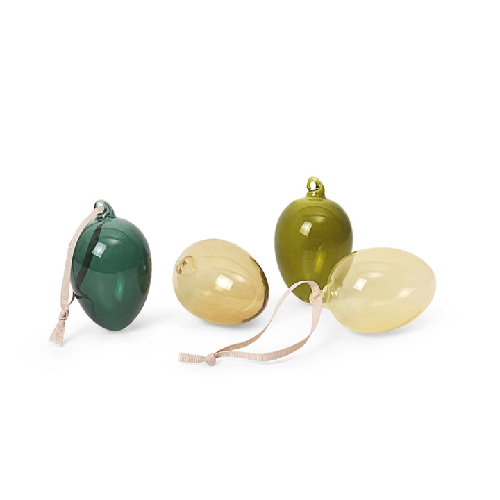 Glass Easter eggs from ferm Living in the design mixed dark