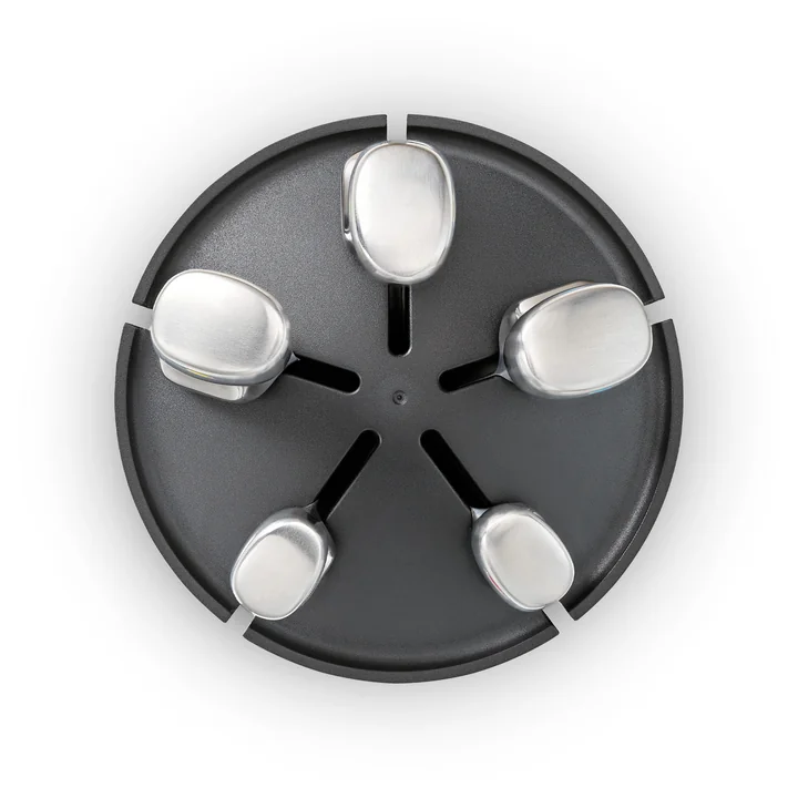 Elevate Knife carousel, 5-piece knife set with rotating knife block, stainless steel by Joseph Joseph