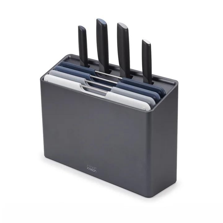 Folio Plus Knife and cutting board set, sky (set of 8) by Joseph Joseph