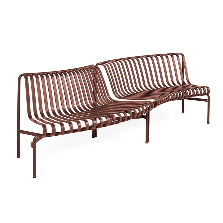 Hay - Palissade Park Dining Bench, In / Out (set of 2), iron red