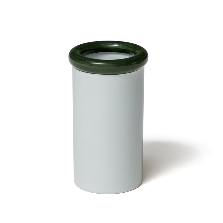 NINE - ROD Vase, Ø x H 12.3 x 21.5 cm, dark green / light blue
