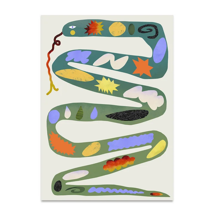 Green Snake Poster, 50 x 70 cm from Paper Collective