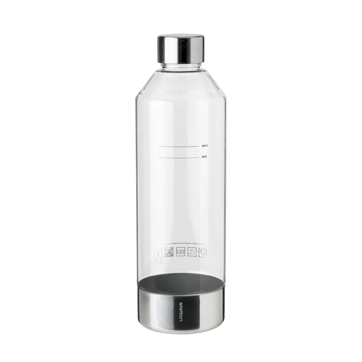Brus Water bubbler bottle from Stelton in the finish steel