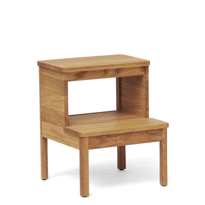 A Line Step stool from Form & Refine in the oak