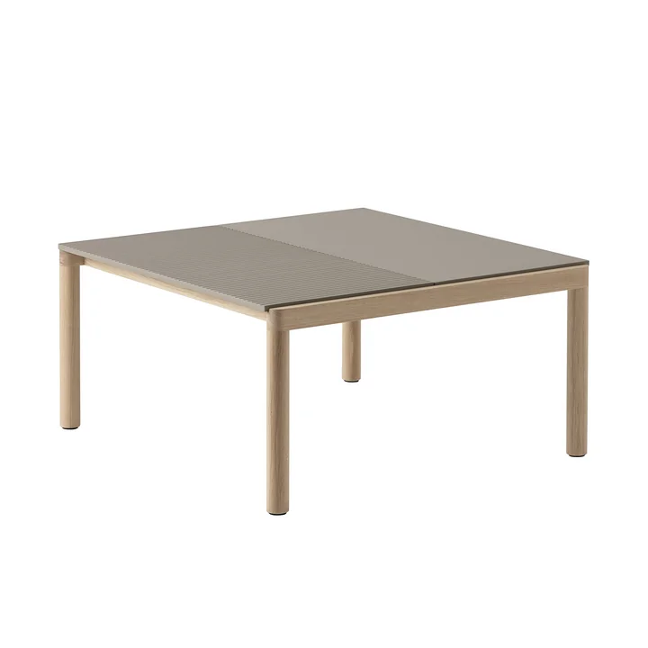 Couple Coffee table from Muuto in the finish Taupe/Oak
