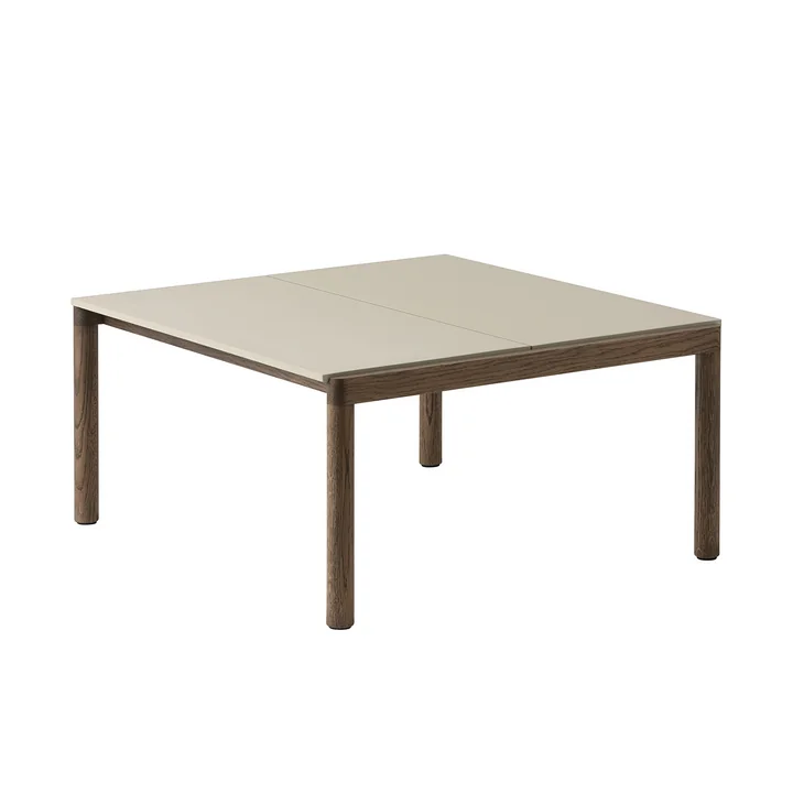 Couple Coffee table from Muuto in the finish Sand/Dark Oiled Oak