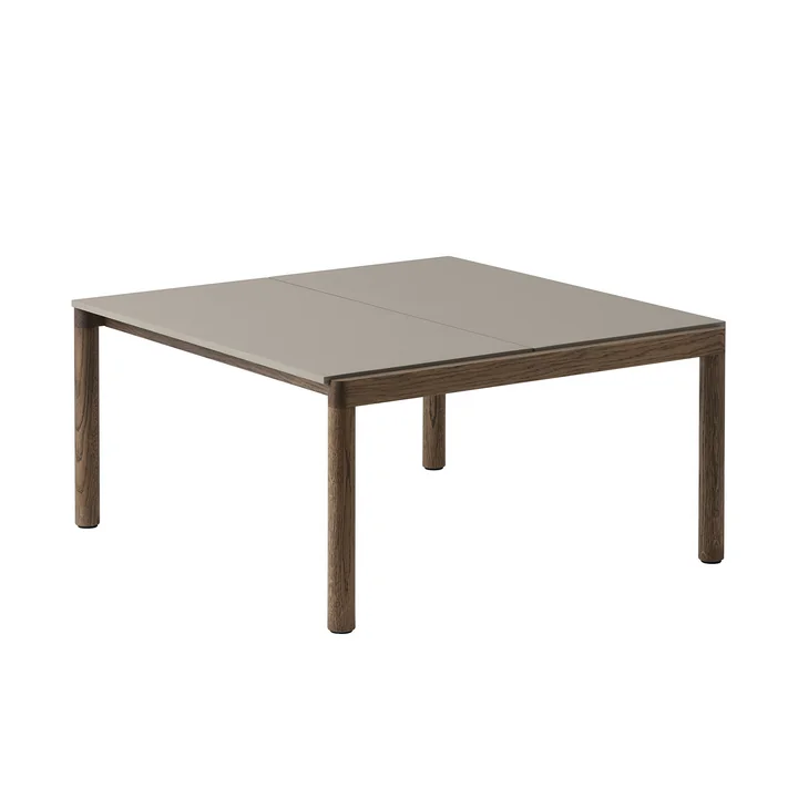 Couple Coffee table from Muuto in the finish Taupe/Dark Oiled Oak