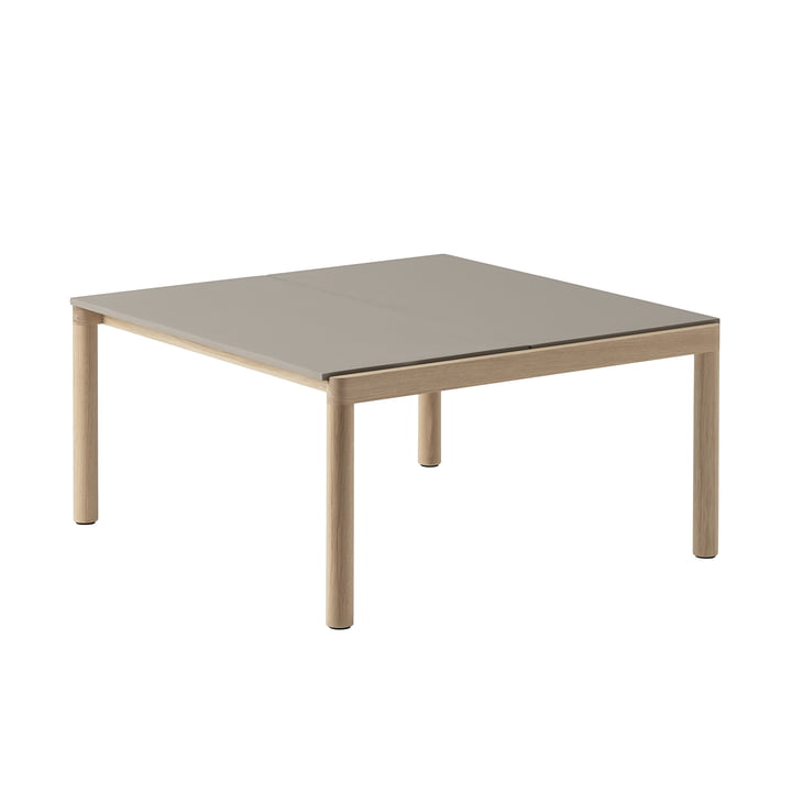 Couple Coffee table from Muuto in the finish Taupe/Oak