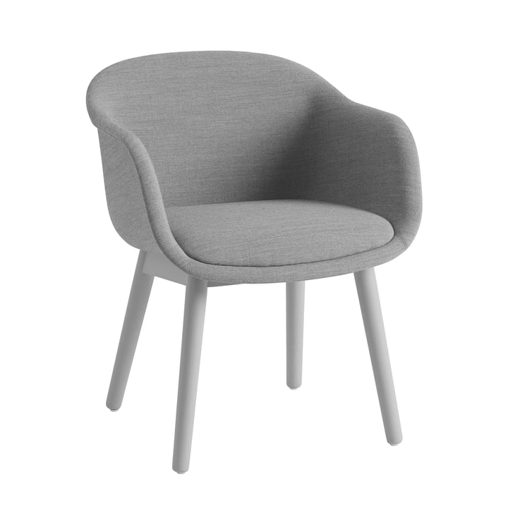 Fiber Conference Armchair with wooden frame from Muuto in color gray