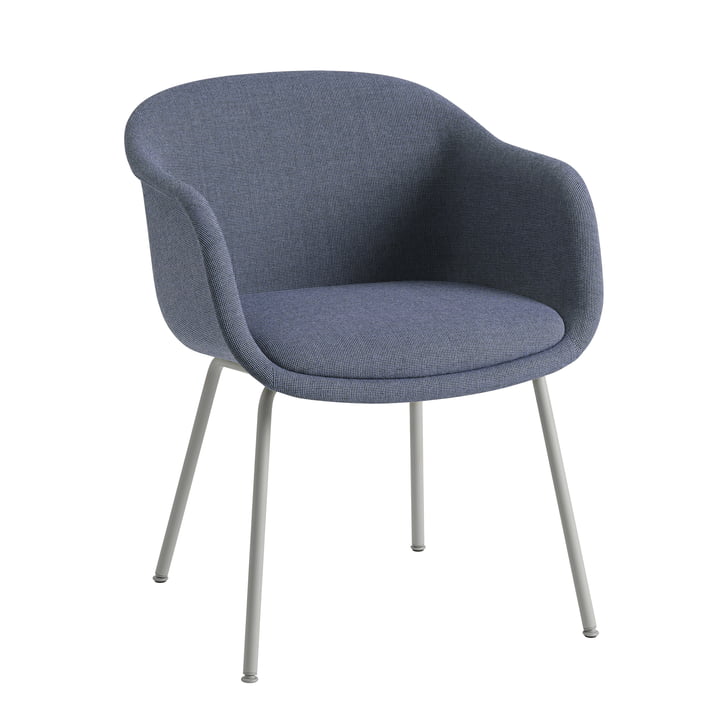 Fiber Conference Armchair with tubular frame from Muuto in the version Sabi 631, blue