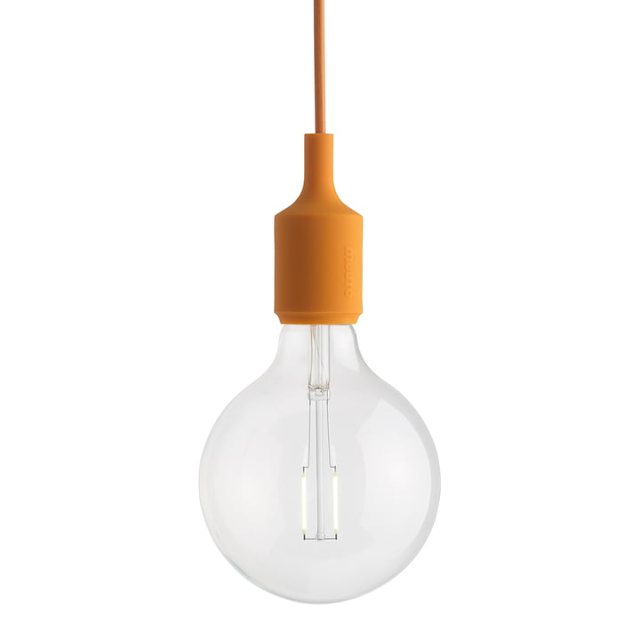 Socket E27 LED pendant light from Muuto in the color light orange