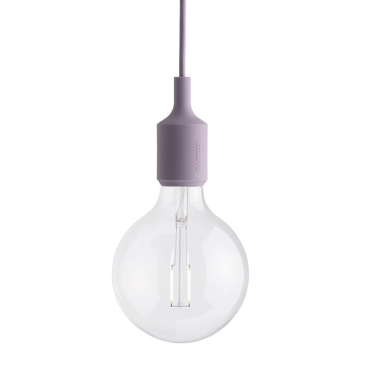 Socket E27 LED pendant light from Muuto in the color dusty lilac