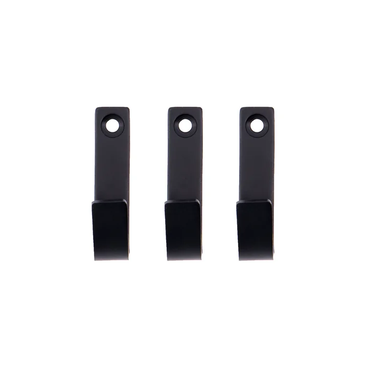 Thapsus Hooks, matte black finish (set of 3) from Meraki