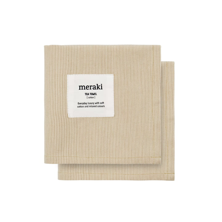 Verum tea towels, off white / safari (set of 2) by Meraki