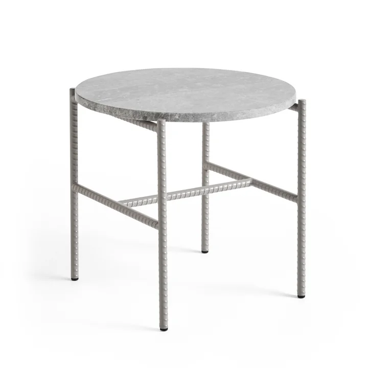 Rebar Side table Ø 45 x H 40.5 cm, marble gray / fossil gray of HAY