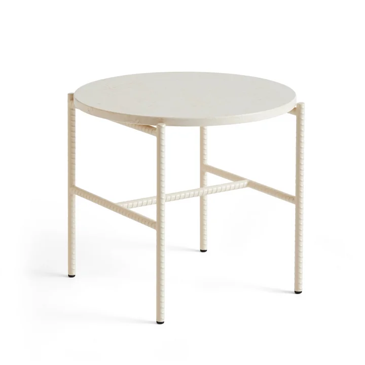 Rebar Side table Ø 45 x H 40.5 cm, marble beige / alabaster by HAY