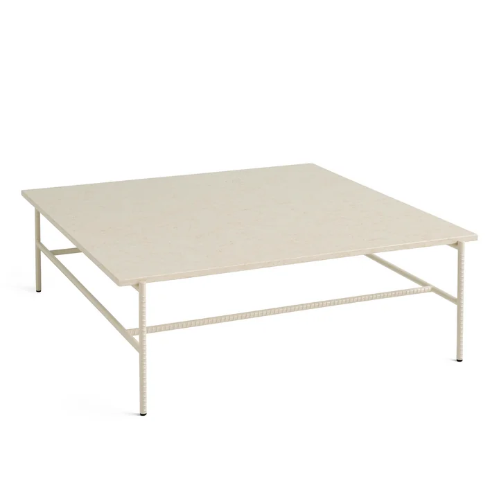 HAY - Rebar Coffee Table, 100 x 104 cm, marble beige / alabaster