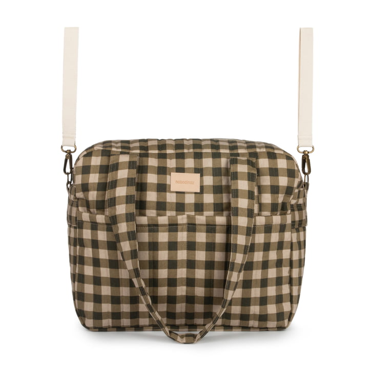 Hyde Park Baby carriage bag, waterproof, green checks by Nobodinoz