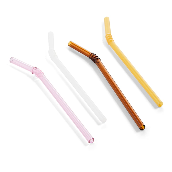 Sip Drinking straws, Swirl, opaque mix (set of 4) from Hay