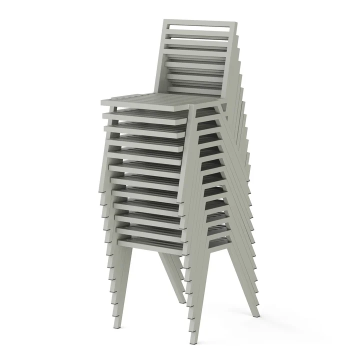 Outdoor Stacking Chair, gray RAL 120 70 05 from NINE