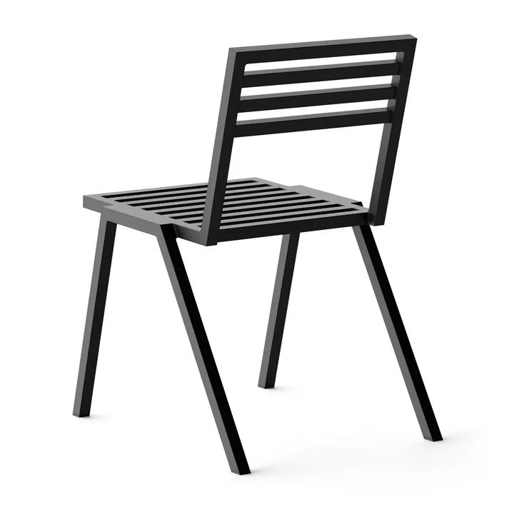 Outdoor Stacking Chair, black RAL 9011 from NINE
