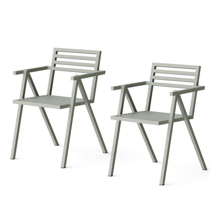 NINE - Outdoor Stacking Armchair, gray RAL 120 70 05