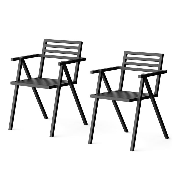 NINE - Outdoor Stacking Armchair, black RAL 9011