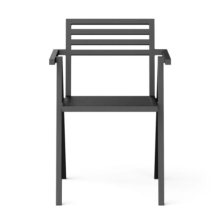 Outdoor Stacking Armchair, black RAL 9011 from NINE