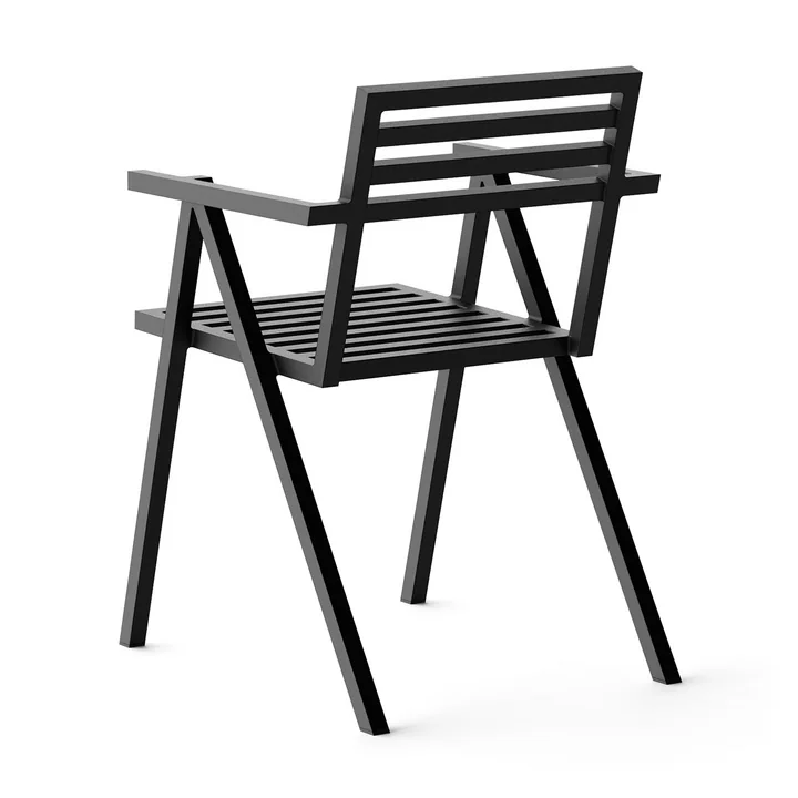 Outdoor Stacking Armchair, black RAL 9012 from NINE
