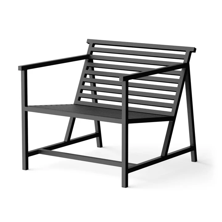 Outdoor Lounge Armchair, black (RAL 9011) from NINE