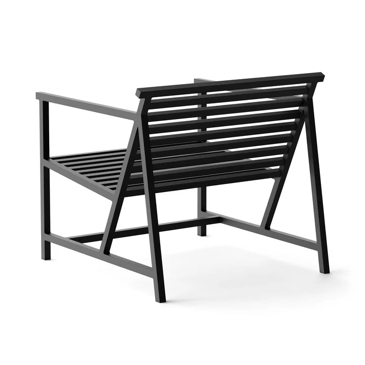 Outdoor Lounge Armchair, black (RAL 9011) from NINE
