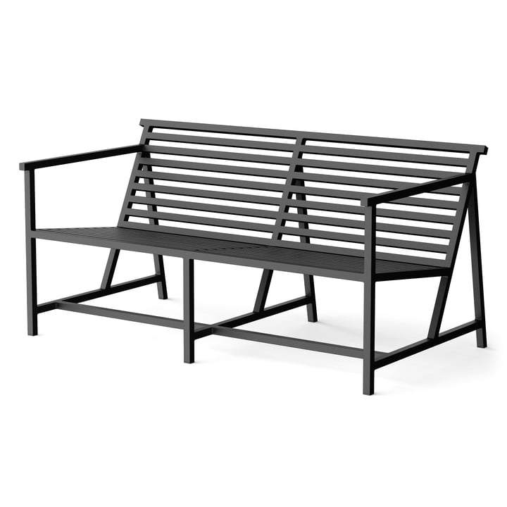Lounge Garden bench 145 x 70 cm, black (RAL 9011) from NINE