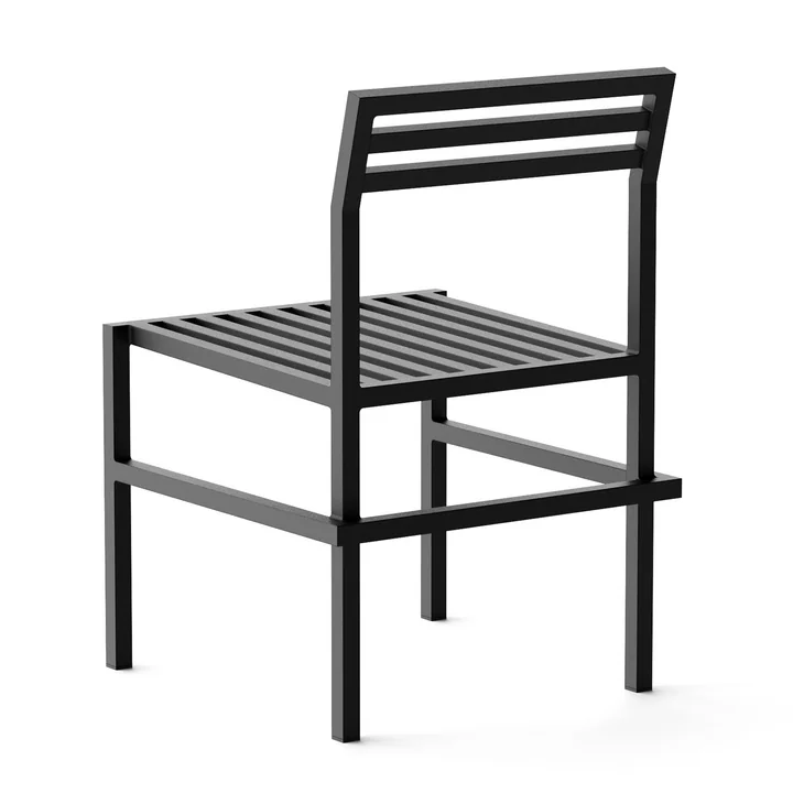 NINE - Outdoor Dining Chair, black RAL 9011 (set of 2)
