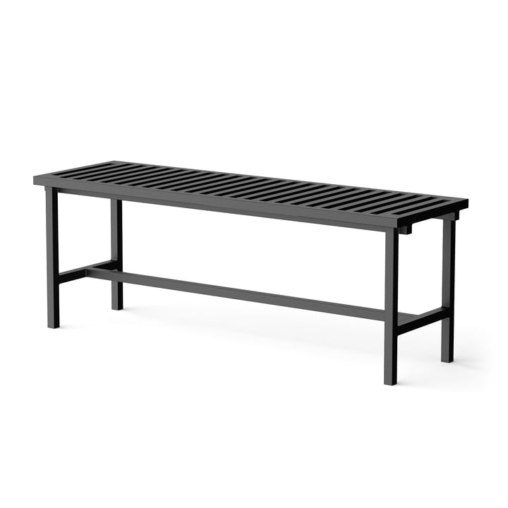 Garden bench 122 x 45 cm, black (RAL 9011) from NINE