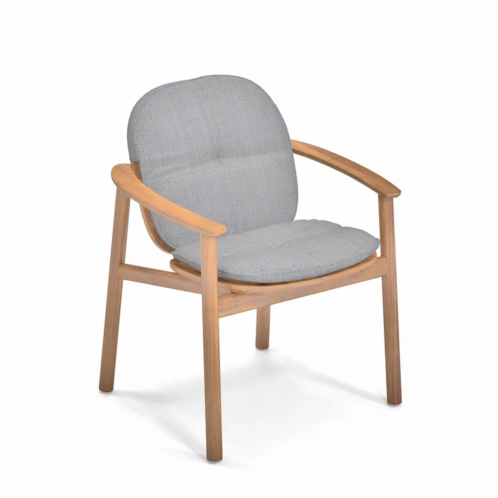 Emu - Twins Garden armchair with seat cushion, teak / light gray