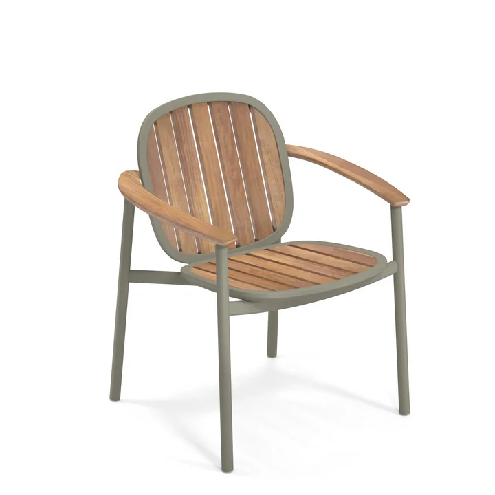 Emu - Twins Garden armchair, teak / gray-green