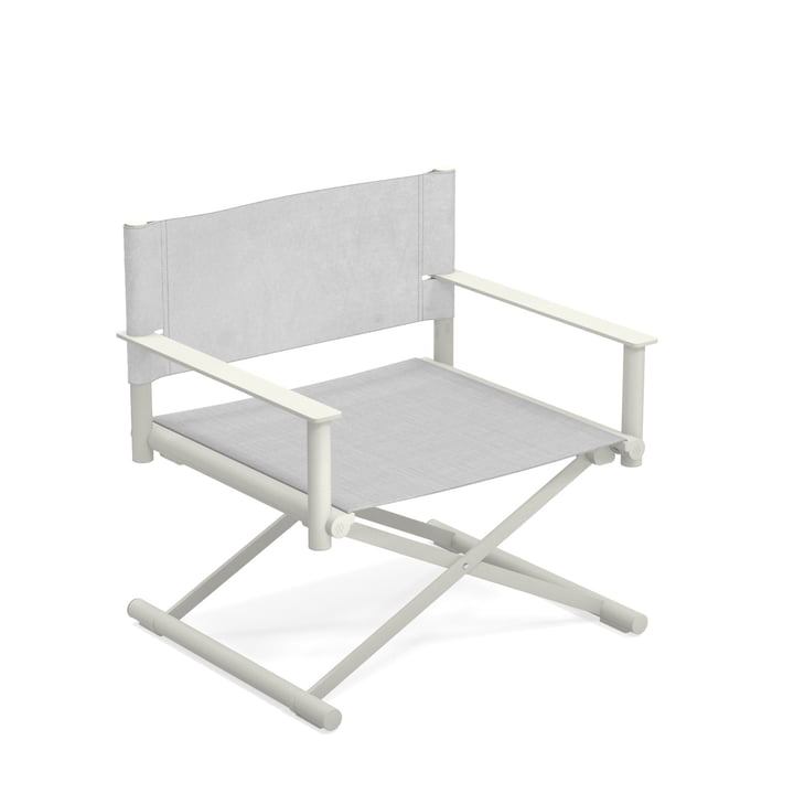 Emu garden shelf lounge chair in white / white-grey finish