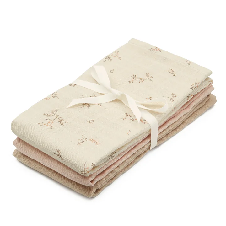 Cam Cam Copenhagen - Muslin cloth set, ashley / coral / latte (set of 3)