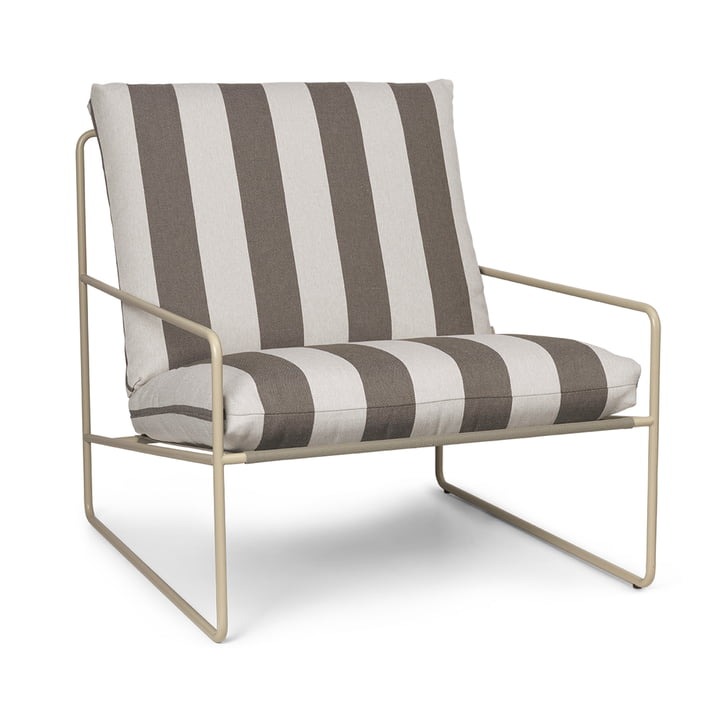 Desert Stripe Outdoor armchair, cashmere / chocolate by ferm Living