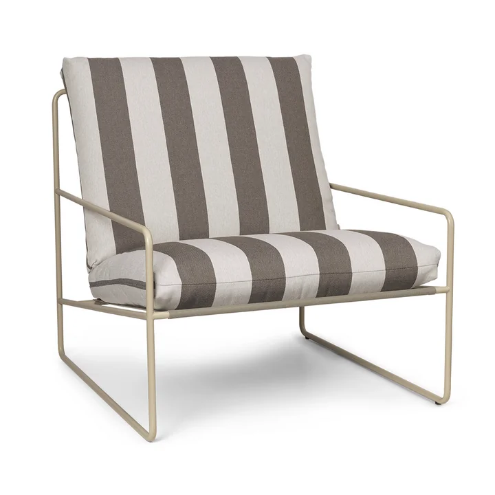 Desert Stripe outdoor armchair, cashmere / chocolate by Ferm Living