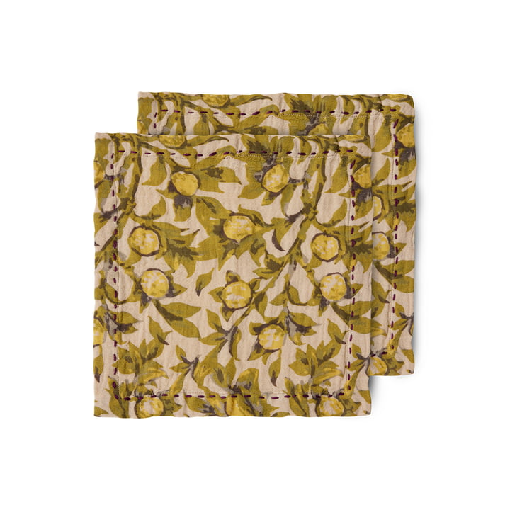 Cotton napkins, 30 x 30 cm, mediterranean olive (set of 2) from HKliving