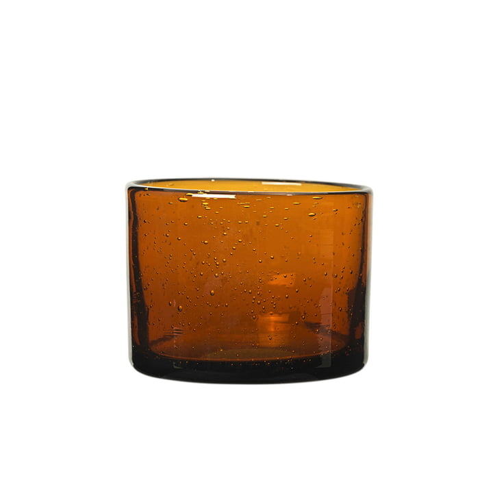 Oli Water glass, h 6 cm, recycled amber by ferm Living