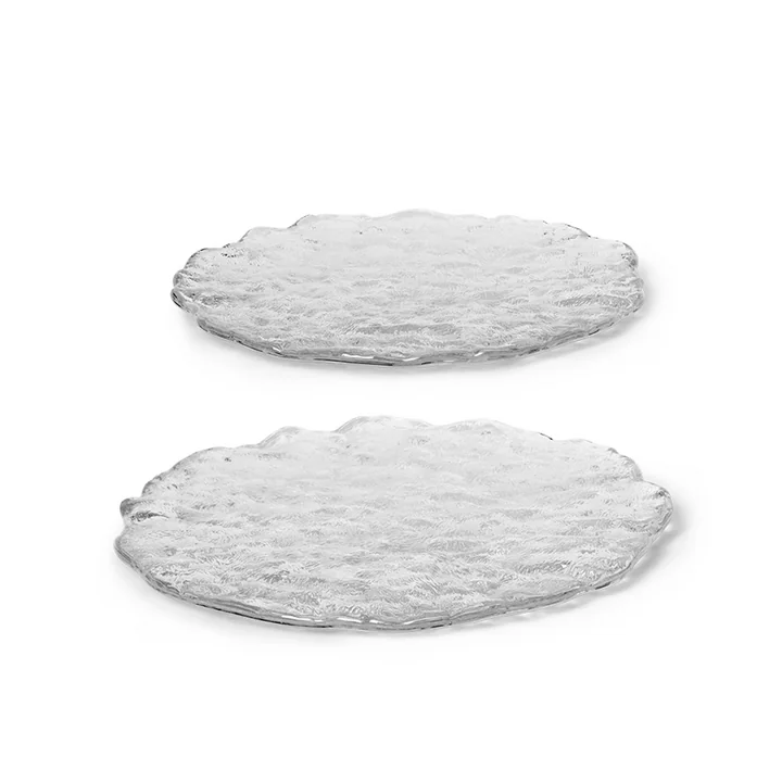 Ferm Living - Momento Glass plate 26 x 21 cm, clear (set of 2)