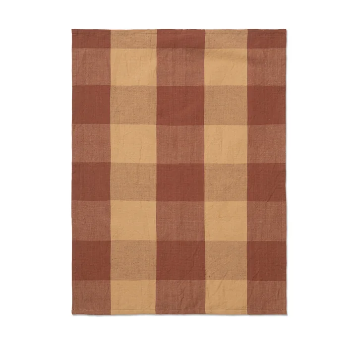 Ferm Living - Hale Tea towel, peach / spice red