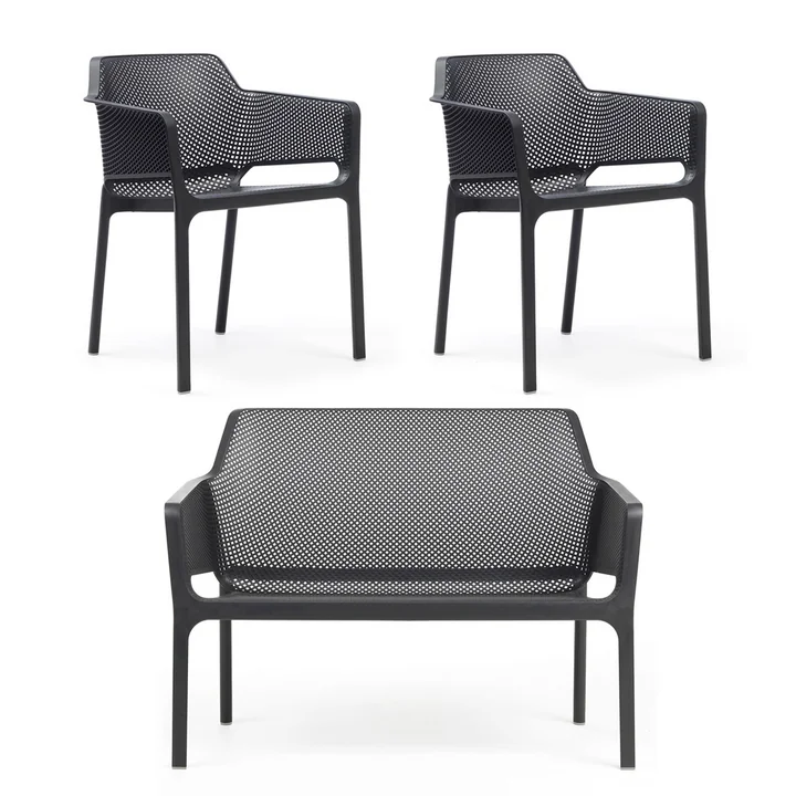 Nardi - Net bench + 2x Net armchair, anthracite