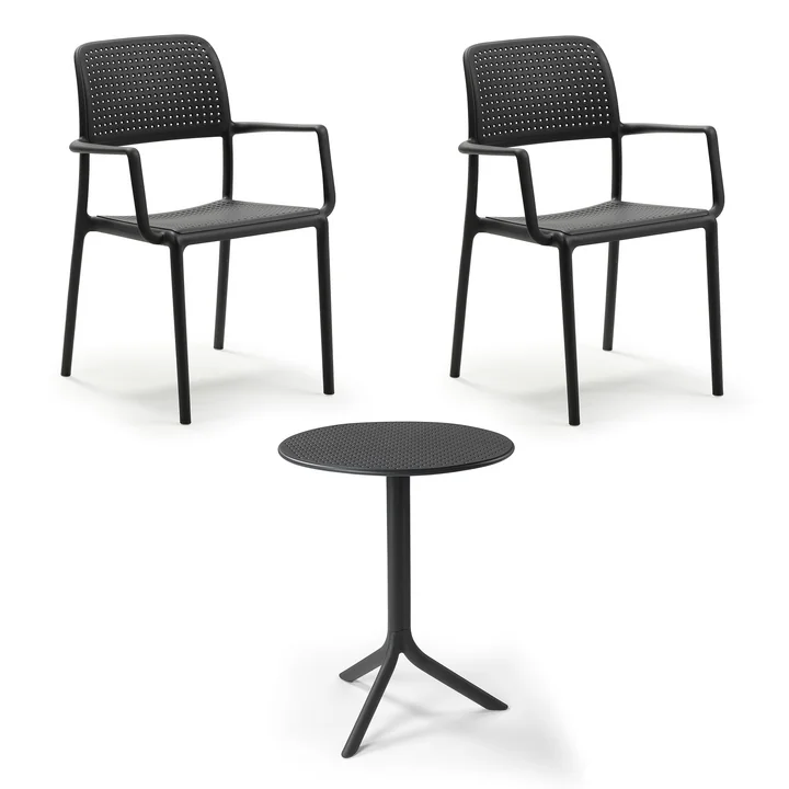 Nardi - Bora armchair (2x) + Step table, anthracite