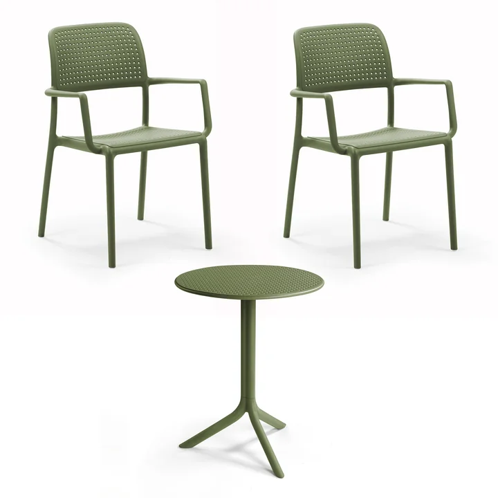 Nardi - Bora armchair (2x) + Step table, agave
