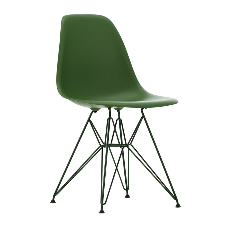 Eames Plastic Side Chair DSR, forest / dark green (plastic glides basic dark) by Vitra