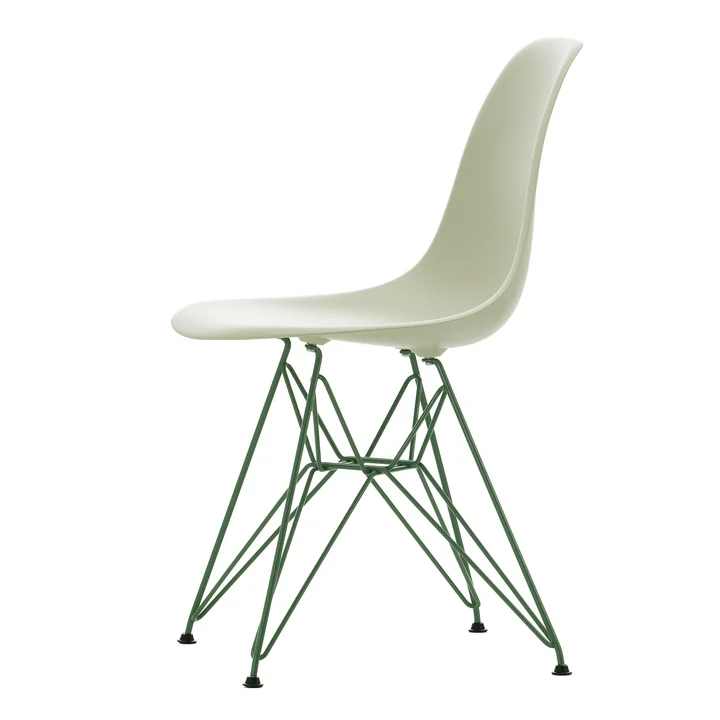 Eames Plastic Side Chair DSR, pebble / Eames Sea Foam Green (plastic glides basic dark) by Vitra